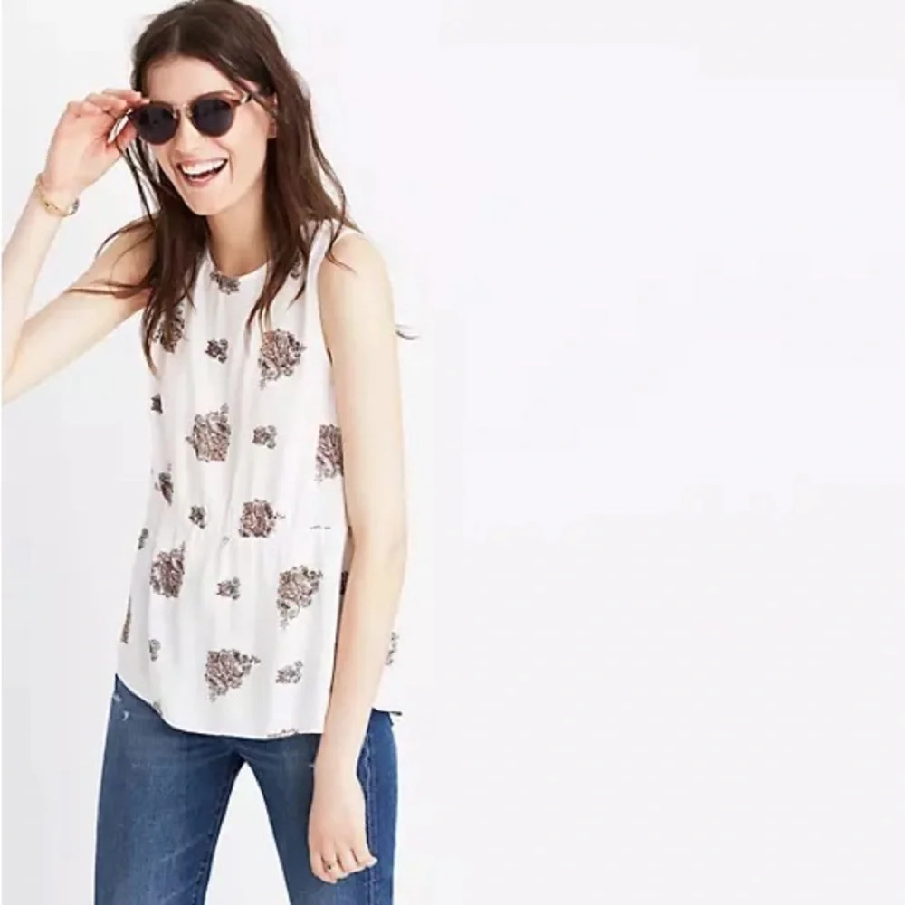 Madewell Ruffle Tank Top in Floating Paisley - Picture 2 of 9